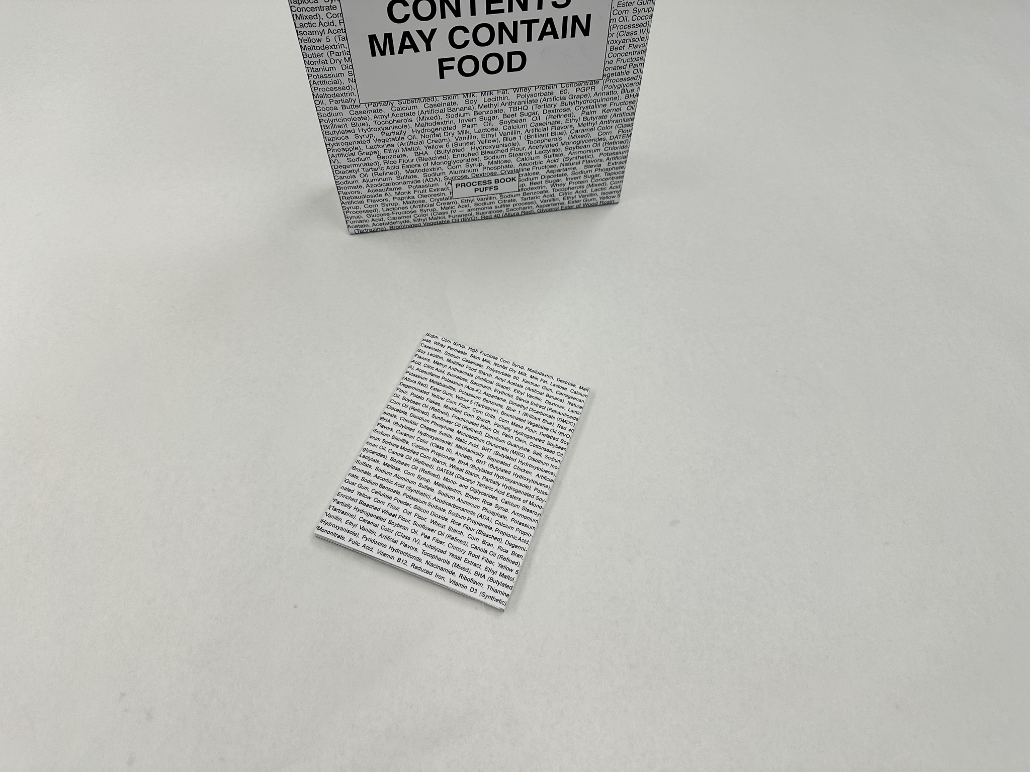 Process book cereal box prize 10