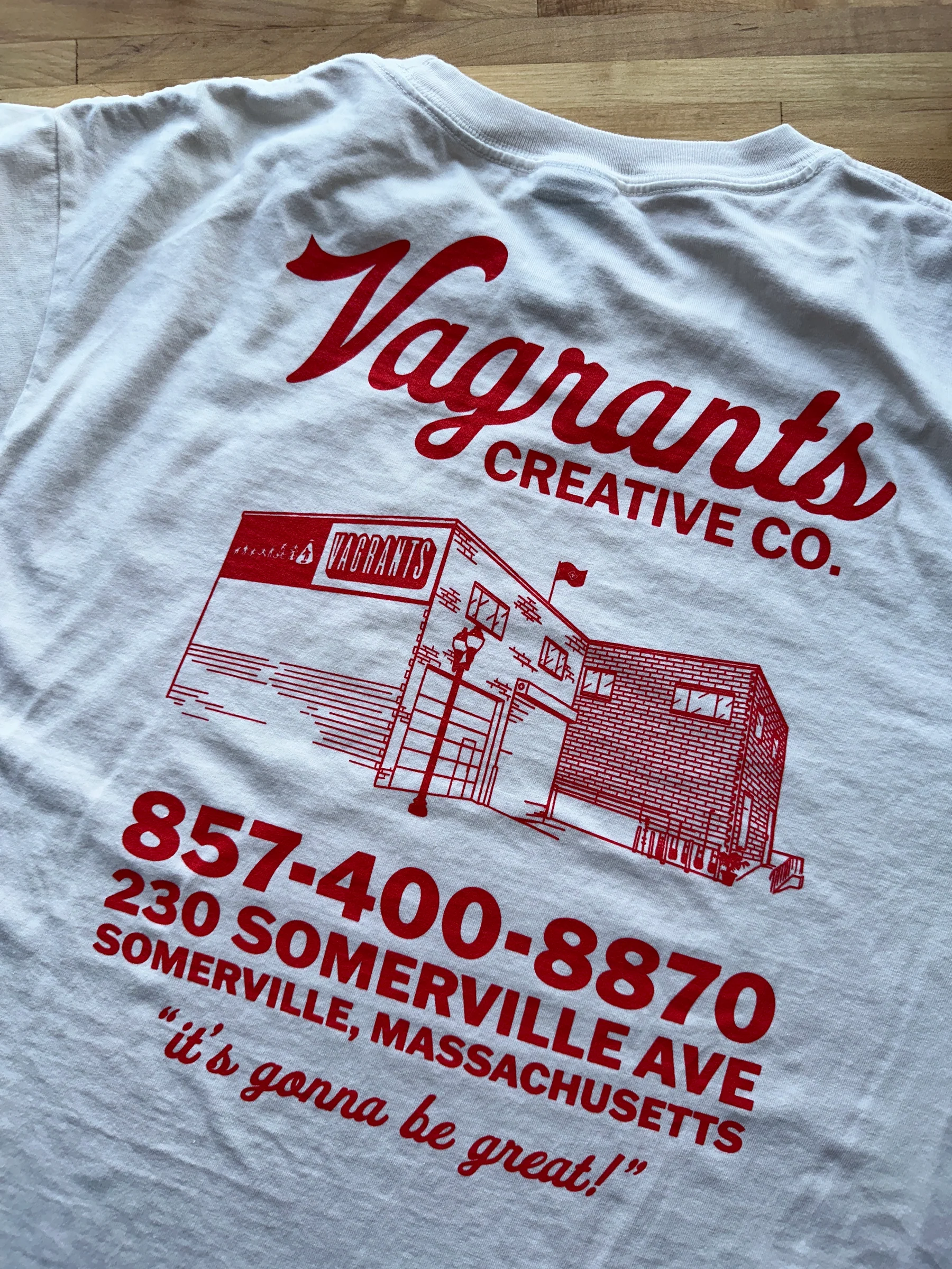 Vagrants tee — red back